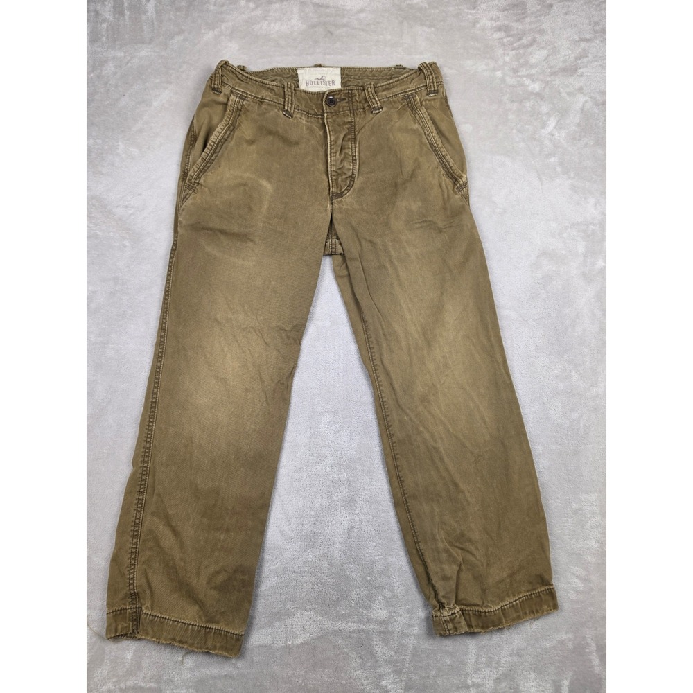 Hollister Chino Pants Mens 32x30 Fit 32x29 Brown Button Fly Straight Casual Y2K